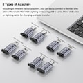 Pikkukuva 2 / 5: USB C - Micro USB -adapteri, Typ C/Micro USB -hona till Lightning -hane -konverterare, Micro USB - USB C -förlängare (8-pack)