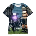 Pikkukuva 3 / 5: Toaletti T-paita Pelivaatteet Pojat Tyttövaatteet Muoti Harajuku T-paita Kesä 3d-tulostus Lasten T-paita Streetwear Topit Skibidi Toilet-2 160CM