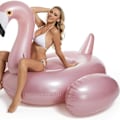 Pikkukuva 4 / 5: Uusi PVC-paksuuntunut flamingo puhallettava kelluntarengas uima-allas teline lepotuoli uimarengas kelluva sänky vesiurheilu pinkki pink Large size 180*180*130cm