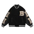 Miniatyrbillede 1 af 5: Harajuku Bomberjakker Par Baseballjakke H?st Unisex V Sort M