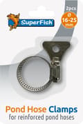 SuperFish Slangklämmor med vingmutter i rostfritt stål 16-25 mm 2-pack för damm- och akvariekopplingar