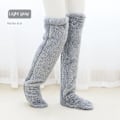 Miniatyrbilde 2 av 4: Teddy Legs Lange Strømper - Teddy Legs Strømper, Over Kne Høy Fuzzy Benvarmere Strømper Morsomme Luddete Lange Vinterstrømper silver gray