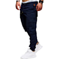 Miniatyrbild 3 av 5: Joggingbyxor för män Cargo Joggingbyxor Elastisk midja Joggingbyxor Plus zdq