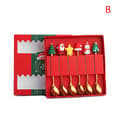 4ST6ST Julklapp Lersked Gaffel Set Älg Träd Dessert Sp Guld Gold 6pcs