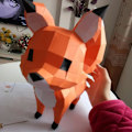 Miniatyrbild 3 av 5: Cute Fox Animal Paper Models 3D Puzzle DIY Art Paper
