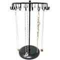 Miniatyrbilde 4 av 5: Roterende halskjedeholder Smykker Organizer Display Stand 14-tommer med 23 kroker Svart, kort-svart, 8,27*5,9*13,8tommer (HS01)