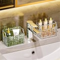 Miniatyrbillede 3 af 5: Kosmetisk arrangør, transparent diamantkrystal kosmetisk arrangør, arrangør, til skuffedekoration, badeværelsesbordplade (hvid)