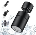 Faucet 360 Degree Swivel Aerator - 2 Adjustable Modes in Black