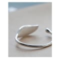 Pikkukuva 5 / 5: 925 Sterling Silver Kvinna Manschett Armband Öppet Löv Format Justerbar Charm Bangle zdq
