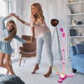Miniatyrbild 2 av 4: Set, leksak med musik och färgglada lampor, justerbar höjdmikrofon med stativ, karaokeleksakpresent för pojkar, flickor, T Pink Single Mark