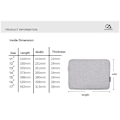 Miniatyrbillede 3 af 5: Computer sleeve computer case / case for laptop portable computer light gray 11 inches 11 tum