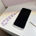 Pikkukuva 5 / 5: Yhteensopiva iPhone 13 Pro Max -kotelon kanssa söpö lila kukka kukkakuvio Design Esteettinen naiset Teini-ikäinen iPhone 13 Pro Max+Ketju-kukka