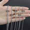 Miniatyrbilde 5 av 5: 18k ekte gullbelagt repkjede 2,5 mm rustfritt stål Twist Chain halskjede for menn kvinner 18 tommer