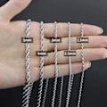 Miniatyrbillede 5 af 5: 18k ægte guldbelagt ankerkæde 2,5 mm rustfrit stål Twist Chain halskæde til mænd kvinder 18 tommer