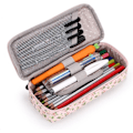Miniatyrbild 2 av 2: Heyone söt case -- hög kapacitet blomblyertspenna brevpapper organizer Multifunktion kosmetisk sminkväska (rosa)