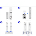 Miniatyrbillede 2 af 4: Til Nintendo Wii U Dobbelt Fjernbetjening Oplader Ladestation + 2x Genopladelige Batterier Tilbehør Hvid