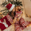 Miniatyrbilde 3 av 5: Julpyjamasset Familiematchende klær Sovklær red mother s