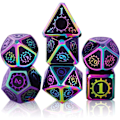 Pikkukuva 1 / 5: 7 kappaletta metalli RPG-noppasetti, roolipeli DND Polyhedral D&D