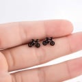 Miniatyrbillede 2 af 5: Heyone rustfrit stål 4 farver Tiny Bike Bicycle Stud øreringe til piger