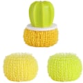 Miniatyrbillede 1 af 5: 4 stk. Creative Cactus Pot Brush, Nano Rengøringsbold Gradient Gul