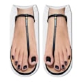Miniatyrbillede 2 af 4: Pakke med 6 par (37-43) 3D flip flops og sko simuleringsstrømper sjove og søde sokker, der passer til venners sammenkomster og kneplige aktiviteter