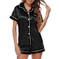 Miniatyrbilde 1 av 5: Dame silke sateng kort pyjamassett sateng pyjamas dame pyjamas L