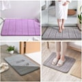 Miniatyrbillede 5 af 5: Badeværelsesmåtte i memory foam, skridsikker, absorberende, superhyggelig, fløjlsblød, supervandabsorberende, tyk badeværelsesmåtte, lysegrøn Lysegrøn Light Gr Light Green 17 X 24 inches
