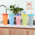 Miniatyrbild 4 av 4: 24oz Färgväxlande Tumlare, 5-pack, Återanvändbar Plast
