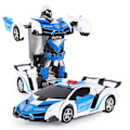Miniatyrbillede 1 af 5: 2 i 1 børns elektriske RC bil transformerende robot legetøj gave til børn Politibil Polis bil