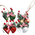 Miniatyrbillede 1 af 5: 4 stk. Dekorative juleklokke-ornamenter - Kreative juletræspynt - Hængende julepynt - DIY julepynt - Hængende julepynt - Julepynt i plast