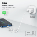 Miniatyrbillede 3 af 5: 2 stk iPhone hurtigoplader USB-C strømadapter 20W +  Kabel Hvid