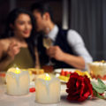 Miniatyrbillede 3 af 4: 12 stk LED-lys med timer, flimrende lys til bryllup og date dekoration blå blå blå blå