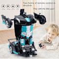 Miniatyrbillede 5 af 5: 2 i 1 børns elektriske RC bil transformerende robot legetøj gave til børn Blå Blå