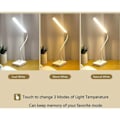 Miniatyrbillede 2 af 5: USB Genopladelig 2000mAh Batteridrevet Trådløs LED Bordlampe Touchkontrol 3 Farver 6 Justerbar Lysstyrke Bærbar Skrivebordslampe