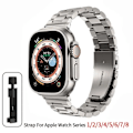 Miniatyrbilde 1 av 3: Rustfritt stål armbånd for Apple Watch Band 45mm Ultra 49mm 41mm 40mm 44mm watch Metall armbånd for Iwatch Series 9 8 7 6 5 Titanium Farge
