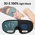 Miniatyrbild 4 av 5: CDQ 1:a 3D sovande ögonmask Resa Relax Patch vadderad ögonbindel Grön