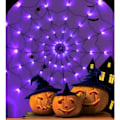 Miniatyrbilde 5 av 5: Halloween LED-lyslenke skrekk atmosfære arrangement edderkoppnett fjernkontroll dekorasjon lys oransje lys