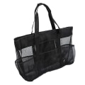 Miniatyrbillede 2 af 5: 8 lommer sommer stor strandtaske mesh holdbar strandtaske vandtæt sort