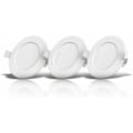 Miniatyrbillede 1 af 4: Sæt med 3 forsænkede spots, specielt til badeværelse IP44, beskyttet mod stænkvand, ultraflad, Ø115mm, 6W LED-moduler, varm hvid belysning
