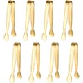 8-pack mini serveringstänger i rostfritt stål, små mattänger för is, sockerbitar, desserter, buffé, kök, guld, 11 cm