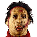 Miniatyrbild 1 av 5: Texas Motorsågsmassakern Läderansiktsmask Halloween Skräck Fancy Klänning Fest Cosplay Latex masker zdq