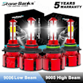 Pikkukuva 1 / 5: 9005+9006 LED-kombo COB LED-strålkastarsats 360000LM Glödlampor Hi/Low Beam 6000K