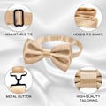 Pikkukuva 3 / 7: Herr Bow Tie, Klassinen yksivärinen rusetti miehille, Satiininen smokkiruusetti, Säädettävä muodollinen rusetti juhliin, häihin Champagne