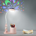 Miniatyrbilde 1 av 5: Skrivbordslampe for barn, nattlampe med pennholder, Himmel bordslampe med automatisk fargeendring, dimbar oppladbar LED-leselampe for barn