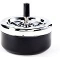 Miniatyrbilde 1 av 3: Jätte Elegant Modern Vacker Roterande Askfat Vindaskfat svart