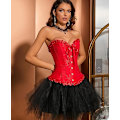 Miniatyrbilde 4 av 5: Korsetttopper for kvinner, Bustier Shapewear Lingeri, Lace Waist Push Up Bodysuit red XS