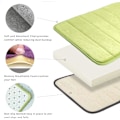 Miniatyrbillede 2 af 5: Badeværelsesmåtte i memory foam, skridsikker, absorberende, superhyggelig, fløjlsblød, supervandabsorberende, tyk badeværelsesmåtte, lysegrøn Lysegrøn Light Gr Light Green 17 X 24 inches
