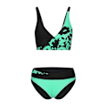 Miniatyrbild 3 av 3: Baddräkt Dam Print Set Tvådelad Baddräkt BH Badkläder Strandkläder Dam Bikini Baddräkter Grön Green M