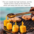 Miniatyrbilde 2 av 5: Maiskolber Grimma, 10 stk Maiskolber Spid, Grillspyd Mat Fruktgafler, Maisholder Maiskolbe Nål For Bbq 20stk