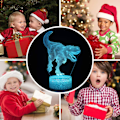 Miniatyrbillede 5 af 5: Dinosaur 3D Illusion lampe til dreng Dinosaurie lampe 16 farver med fjernbetjening Smart Touch Natlampe Bedste fødselsdagspresenter
